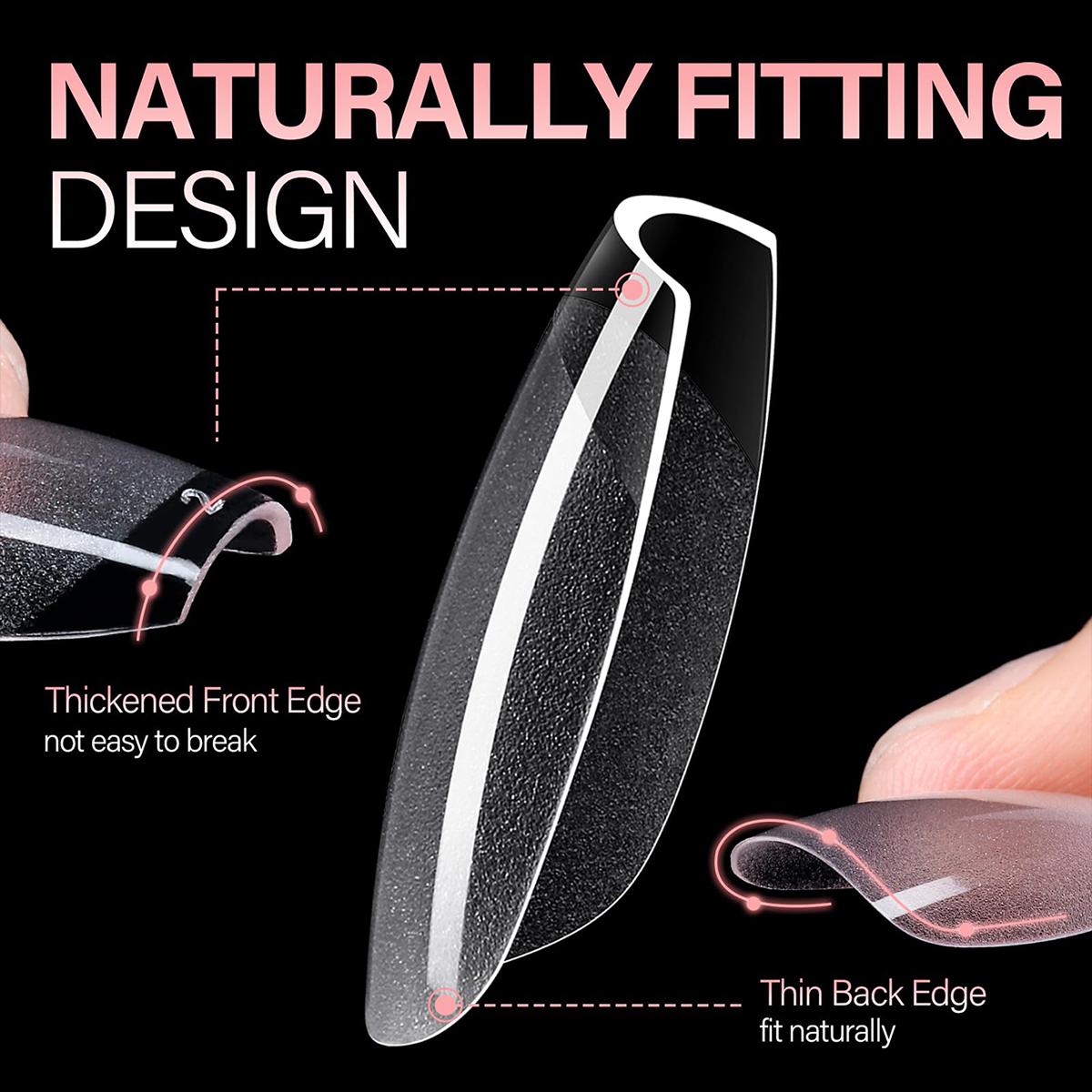 

Luxury False Nail Tips Soft Gel Fingertip Semi-matte Capsules Square French Coffin Full Cover Artificial Fake Nails Extension белый