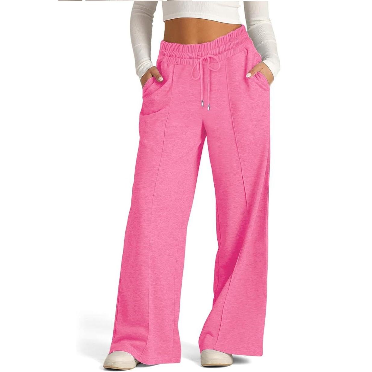 

Женские повседневные брюки широкого кроя на резинке со шнурком, однотонные, весна/лето M