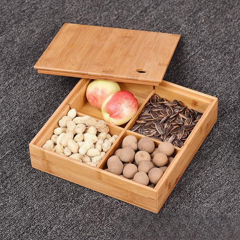 

Бамбуковая секционная коробка для закусок и фруктов