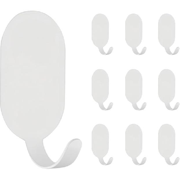 Sticky Adhesive Hooks for Hanging, Stainless Steel Hooks, Key Hooks, Towel Hooks, Coat Hooks, Command Hooks Wall Mount Hanger Door Hook Kitchen