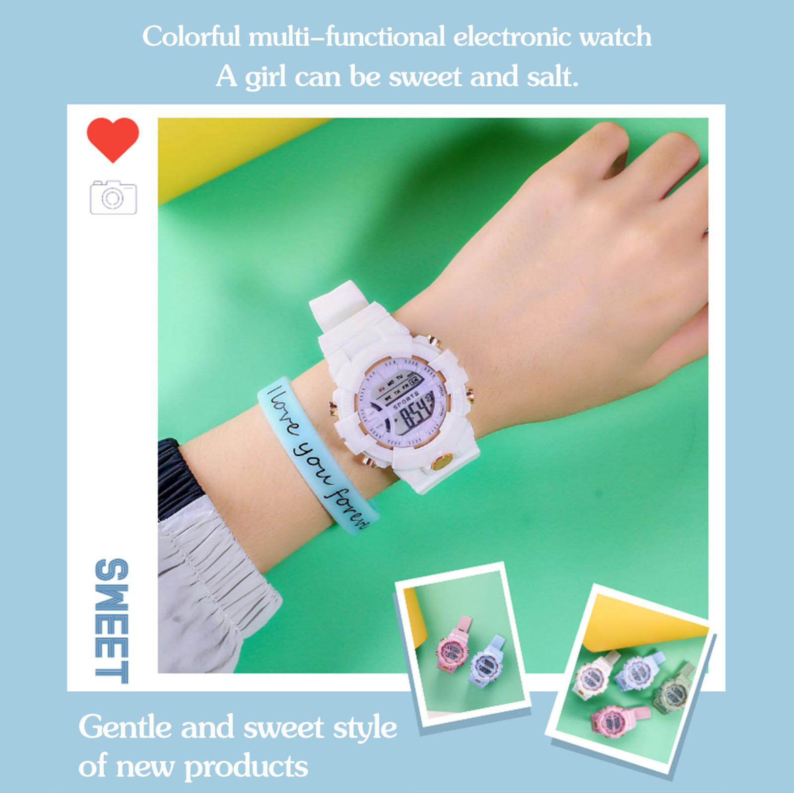 

Модные многофункциональные спортивные часы с дисплеем даты, календарем, неделей, будильником, унисекс, часы One Size белый