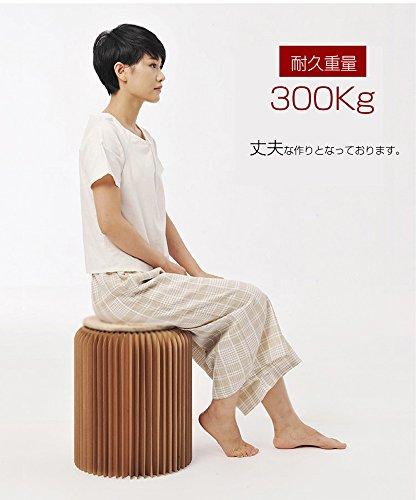 OSOYOO Paper Folding Stool, Lightweight, Compact, Waterproof, 300kg Weight Capacity, Round, Nordic Style, with Cushion, for Home Decor, Office, and Ou