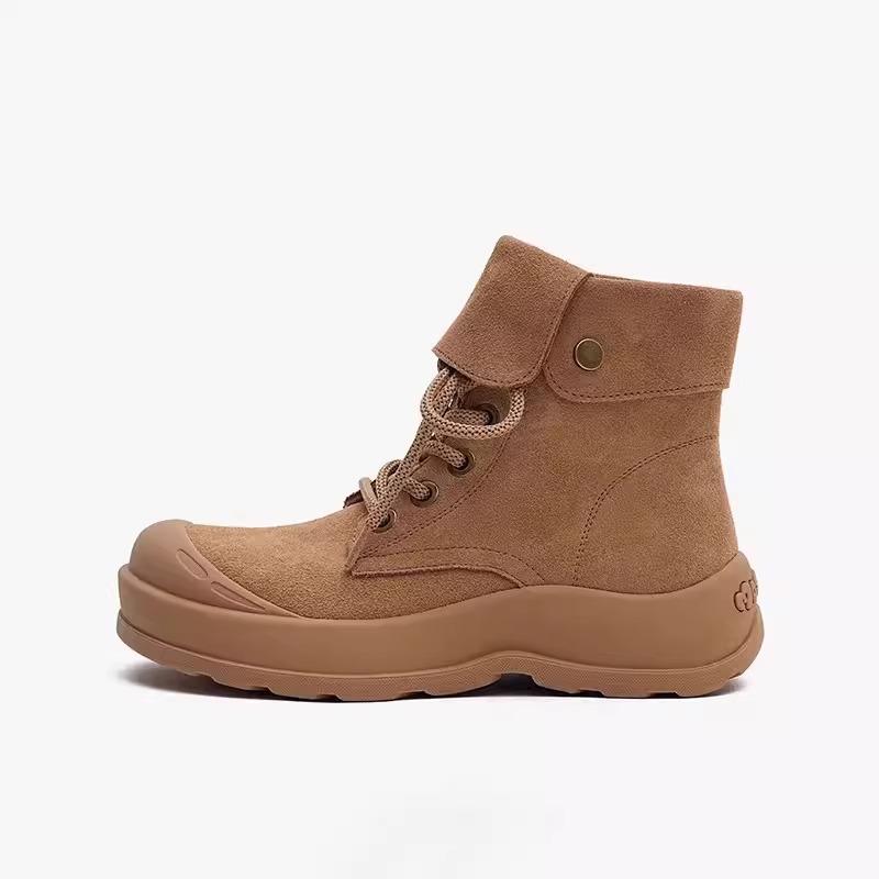 Big yellow boots women's new autumn and winter ugly cute platform locomotive Martin boots single boots short boots high top shoes