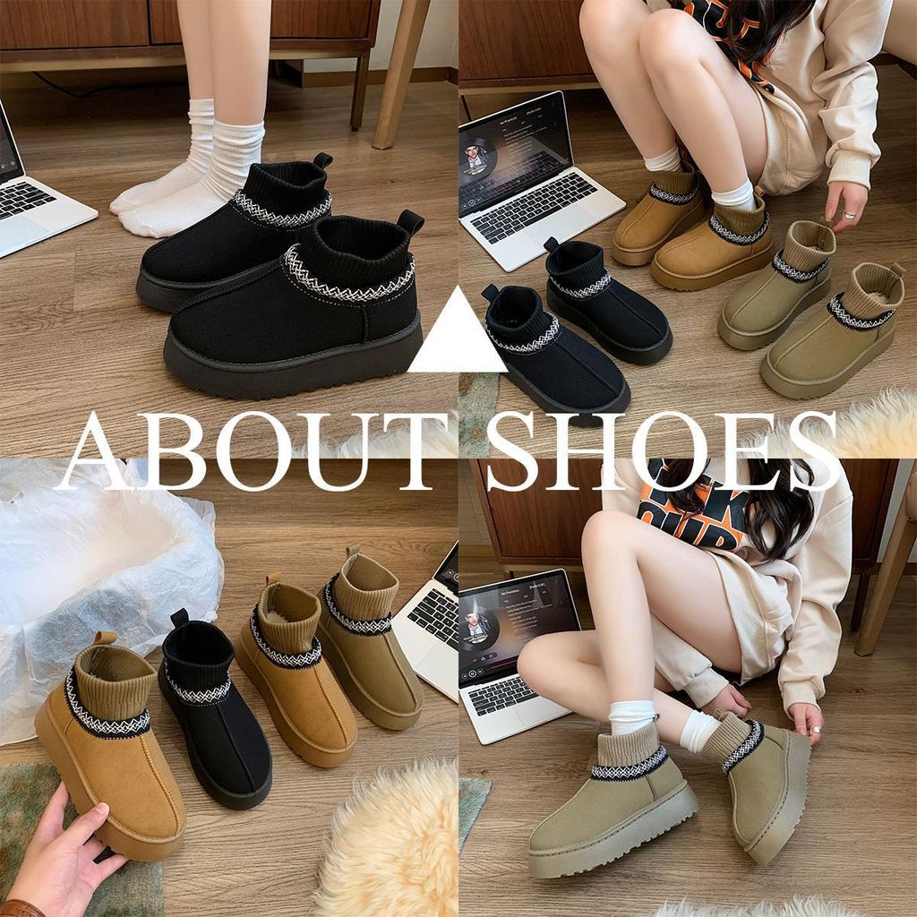Fleece High-top Snow Boots for Women's Winter New Students Warm Casual Thick Fluffy Cotton Shoes