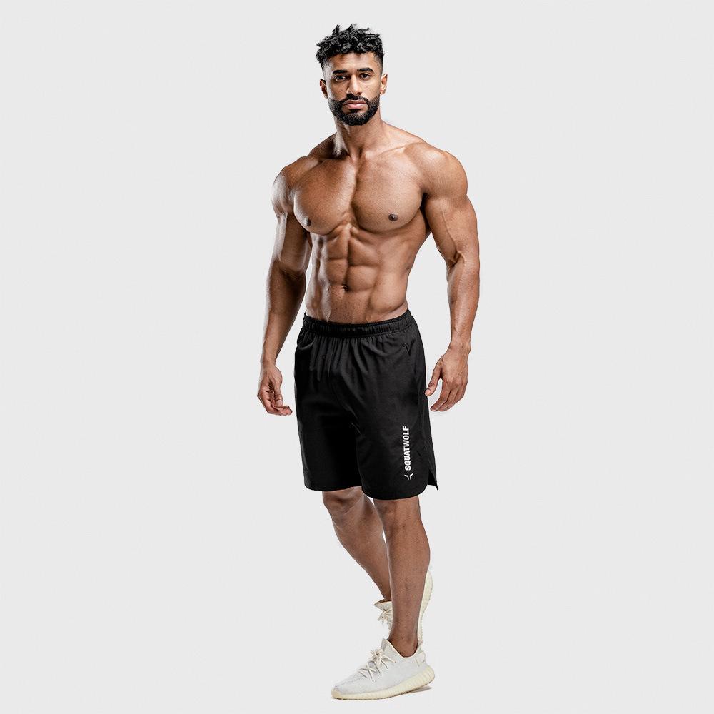 Men's Quick-Dry Sports Shorts for Fitness, Running, Training, Solid Color Beach Shorts