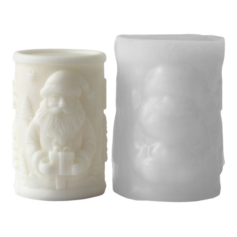 

Santa Claus Embossed Cylinder Candle Silicone Mould for Festival Holiday Handmade Craft