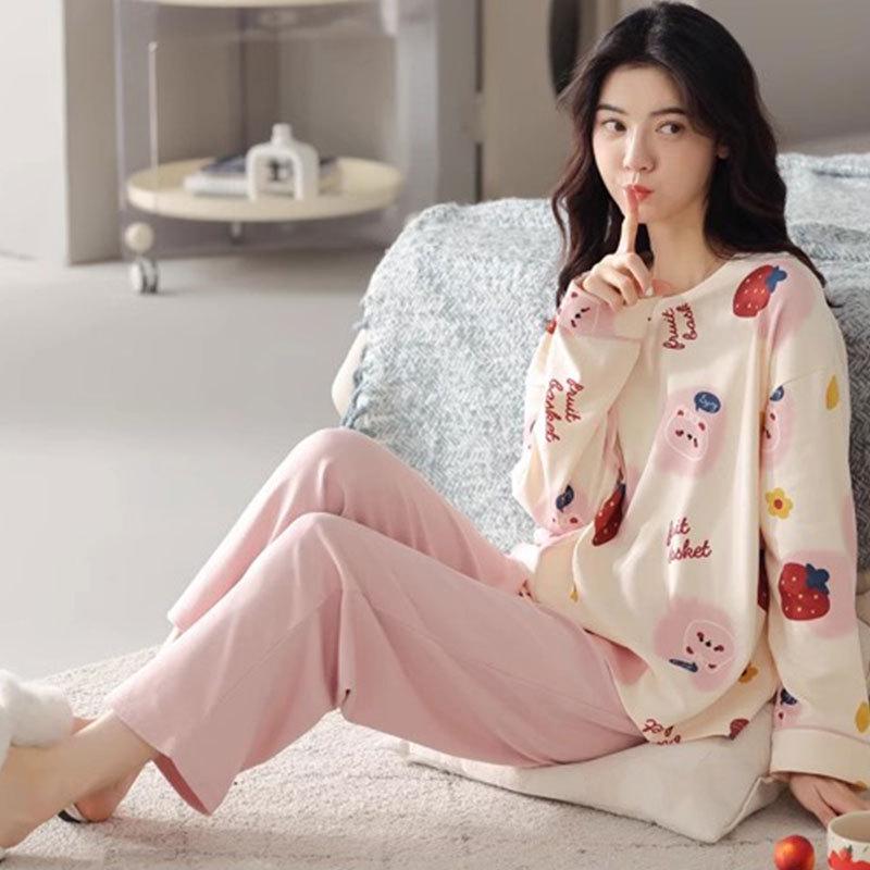 Women's Autumn/Winter Pajama Set: Cute, Girlish Long-Sleeve, Loose, Casual Homewear