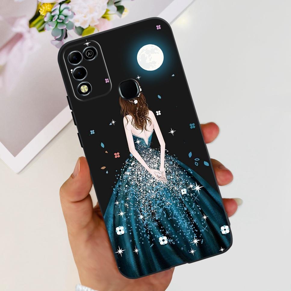 For Infinix Hot 11 Play 6.82" Soft Silicone Phone Cases For Infinix Hot 11 Play 11play 10Play Cover Luxury Flowers Funda Capa