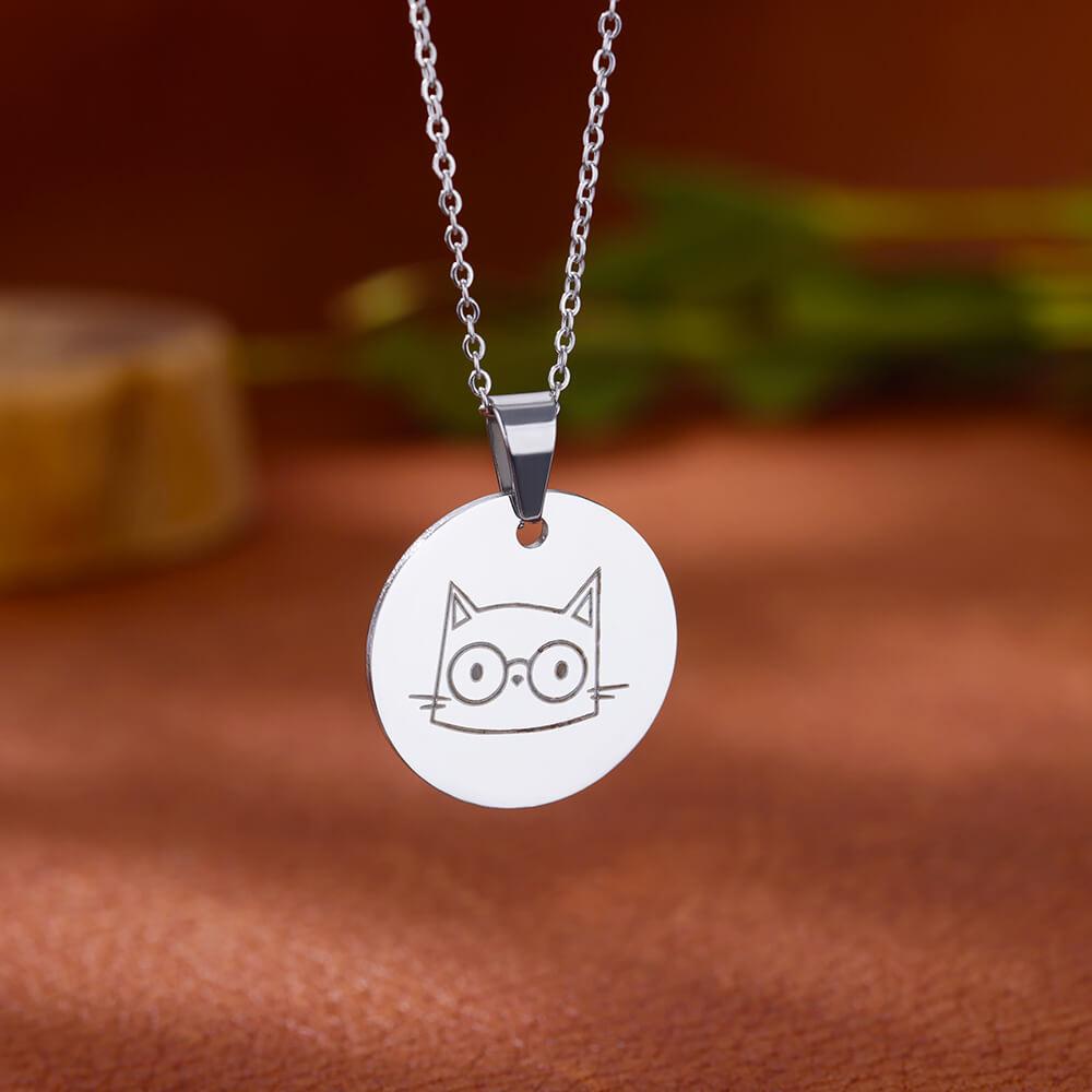 Cute Cat Stainless Steel Necklaces for Women Gold Color Animal Pet Pendant Necklaces Party Luxury Jewelry Birthday Gifts BFF