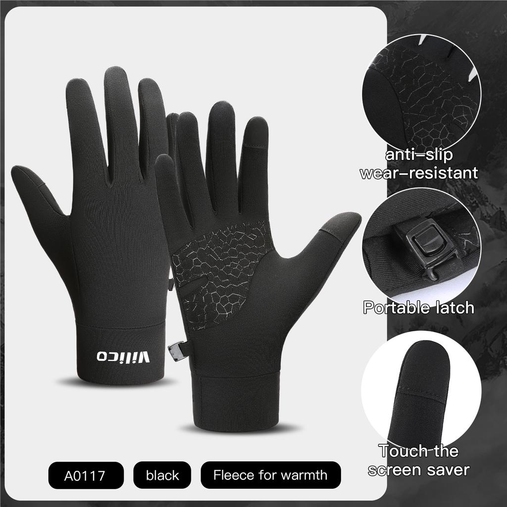 Outdoor Autumn And Winter Children'S Sports Running Cycling Touch Screen Warm Gloves With Plush Insulation For Cold Cycling