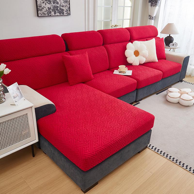 1Pc Jacquard Sofa Slipcover Non-Slip Dustproof Sofa Couch Cover Furniture Protector For Bedroom Office Living Room Home Decor