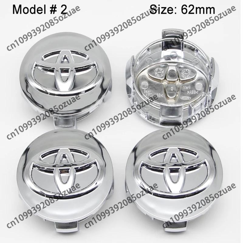 4Pcs 56mm 57mm 60mm 62mm Car Wheel Center Hub Cap Stickers Accessory For Toyota Rav4 Yaris Avensis Corolla Camry crown Rim Cover