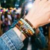 Bohemia Wooden Bead Bracelet Vintage Stretch Bracelet Fashionable Multi-Layer Bracelet  Daily Wear