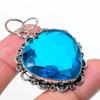 Natural Blue Topaz Gemastone 925 Sterling Silver Jewelry Pendant 2.09" AP-14462