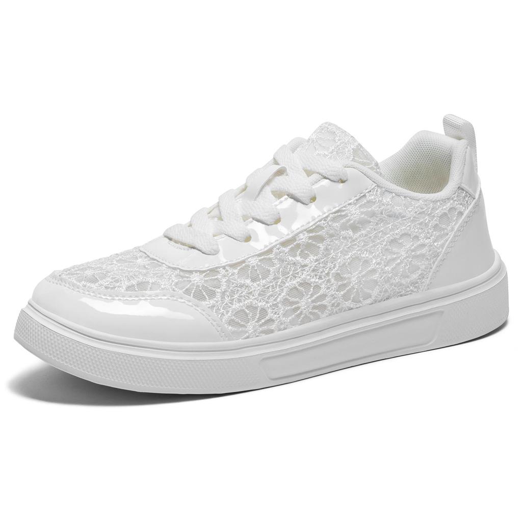 Scarpe da Donna Versatili Scarpe Casual Primaverili Allacciatura Intagliate Piatte Sneakers Traspiranti Casual quotidiane Comode Leggere Antiscivolo Suola morbida Facili da indossare
