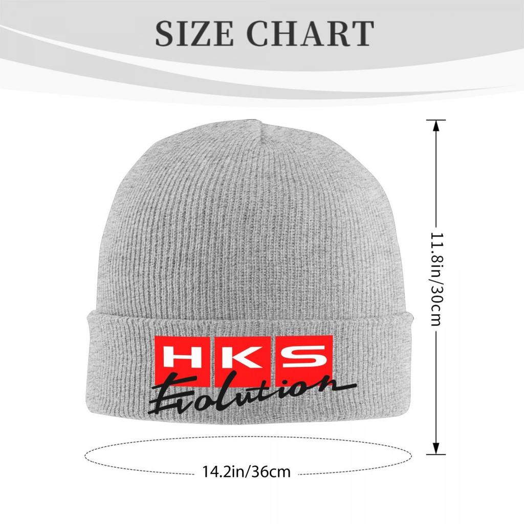 HKS Logo Auto JDM Warme Strickmütze Winter Strickmütze Beanie Skullies Beanies Hip Hop Kappen für Unisex