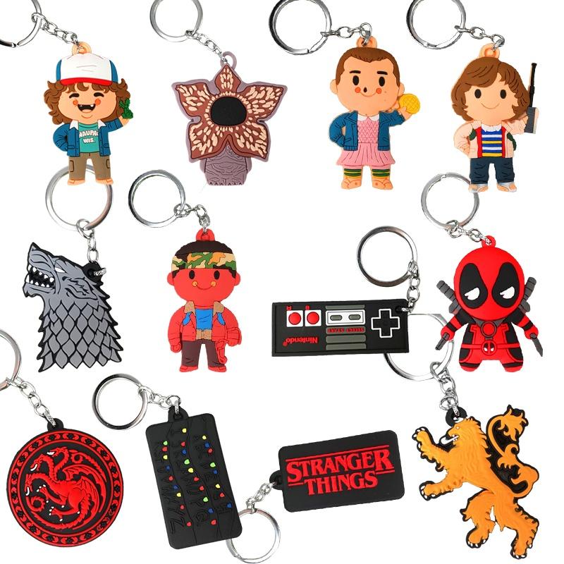 Unique Stranger Things Deadpool Pvc Keychain For Fans Of The Series Durable And Stylish!