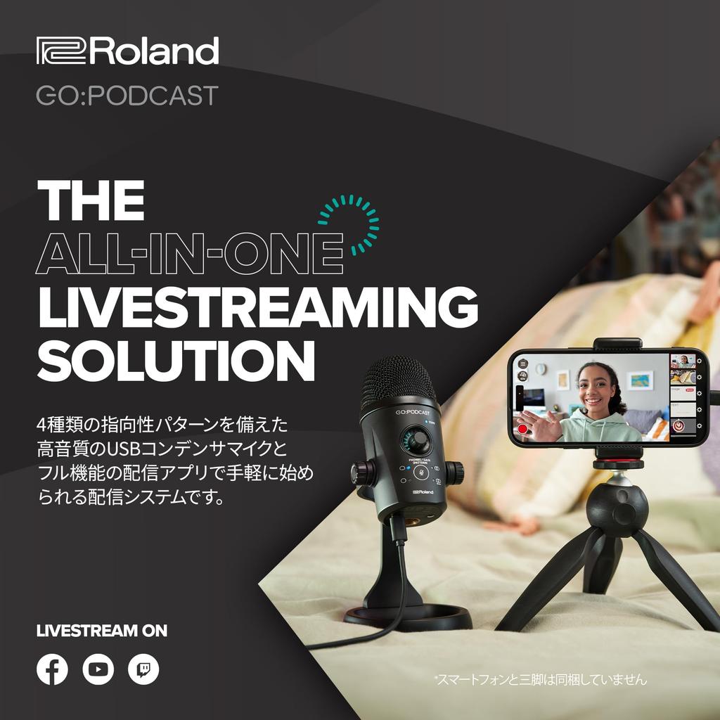 Roland USB Condenser Microphone for Android and with Switchable Directional for Content and Includes App to Level Up Your Streaming GOPODCAST iPhone,