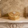 Romance Heart Shaped Metal Jewelry Storage Box Decorated With Diamonds And Pearls