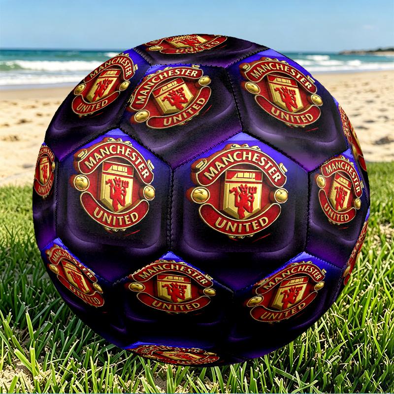 Manchester United F.C. Velikost 5 Fotbalový míč, PU Odolný proti opotřebení Fotbalový míč pro zápasový trénink a denní praxi, Dárek k narozeninám pro fanoušky fotbalu