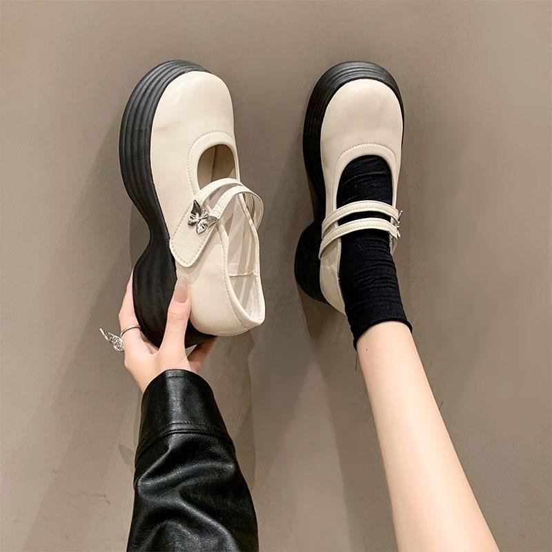 New Thick-soled, Versatile and Gentle Single Leather Shoes for Women