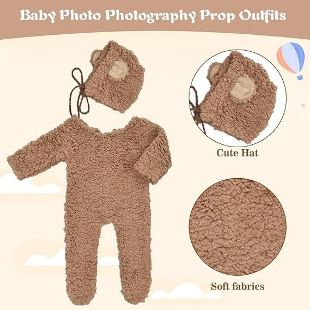 Bear Design Newborn Photoshoot Outfit Newborn Bear Bonnet and Pajama Set  Newborn Photoshoot