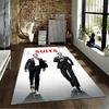 Non-Slip Floor Rug Suits TV Series Lawyers Walking Suit Poster Red Tie boho folk decorative pattern great for gaming room studio apartment