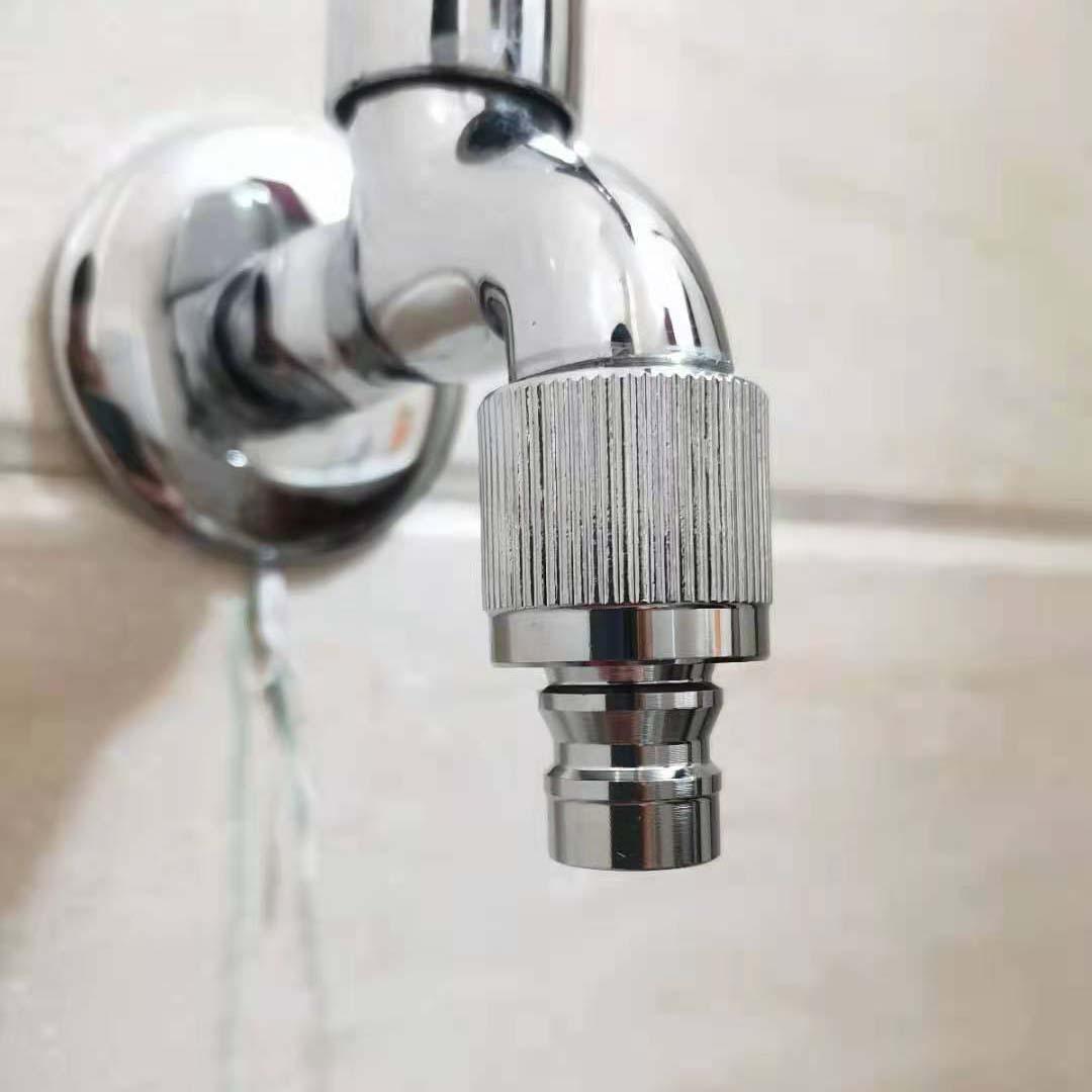 Copper Faucet Spout Quick-Connect Hose Adapter for Washing Machines and Car Washes