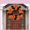 Charming Halloween Decor With Wooden Bat Wreath Featuring Colorful Maple Leaves For Doorway And Window