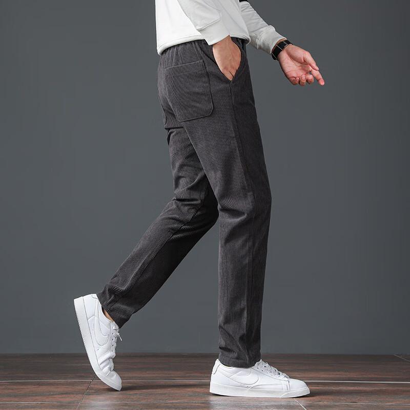 Men's Corduroy Fleece-Lined Drawstring Jogger Pants