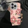Luxury Oil Painting Flower Electroplate Silver IMD Case For iPhone14 15 11 12 13 Pro Max 7 8 Plus X XR Shockproof Hard Cover
