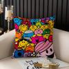 Mr. Men And L-Little Miss Pillow Case Home Dorm Chair Back Short Plush Double-Sided Printing Office Nap Time Cushion Cover