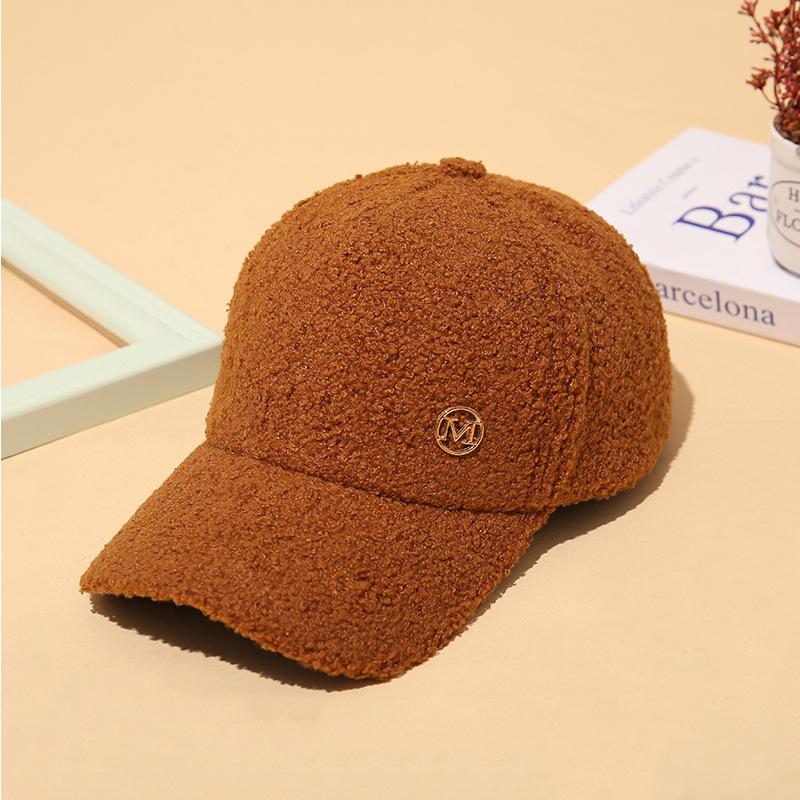 Women's baseball cap, student style, fleece-lined, thickened cap