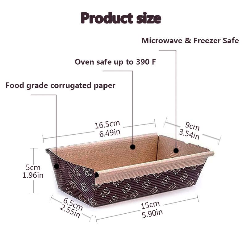 Rectangular Corrugated Paper Boat-Shaped Cake Cup, Oven-Safe Bread Holder, Medium Size