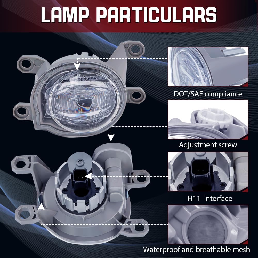 Fit For Toyota C-HR CHR 2019 2020 2021 2022,3 Inch Led Fog Light Assembly, Left Right Driver and Passenger Side Fog Light,Front Bumper Fog