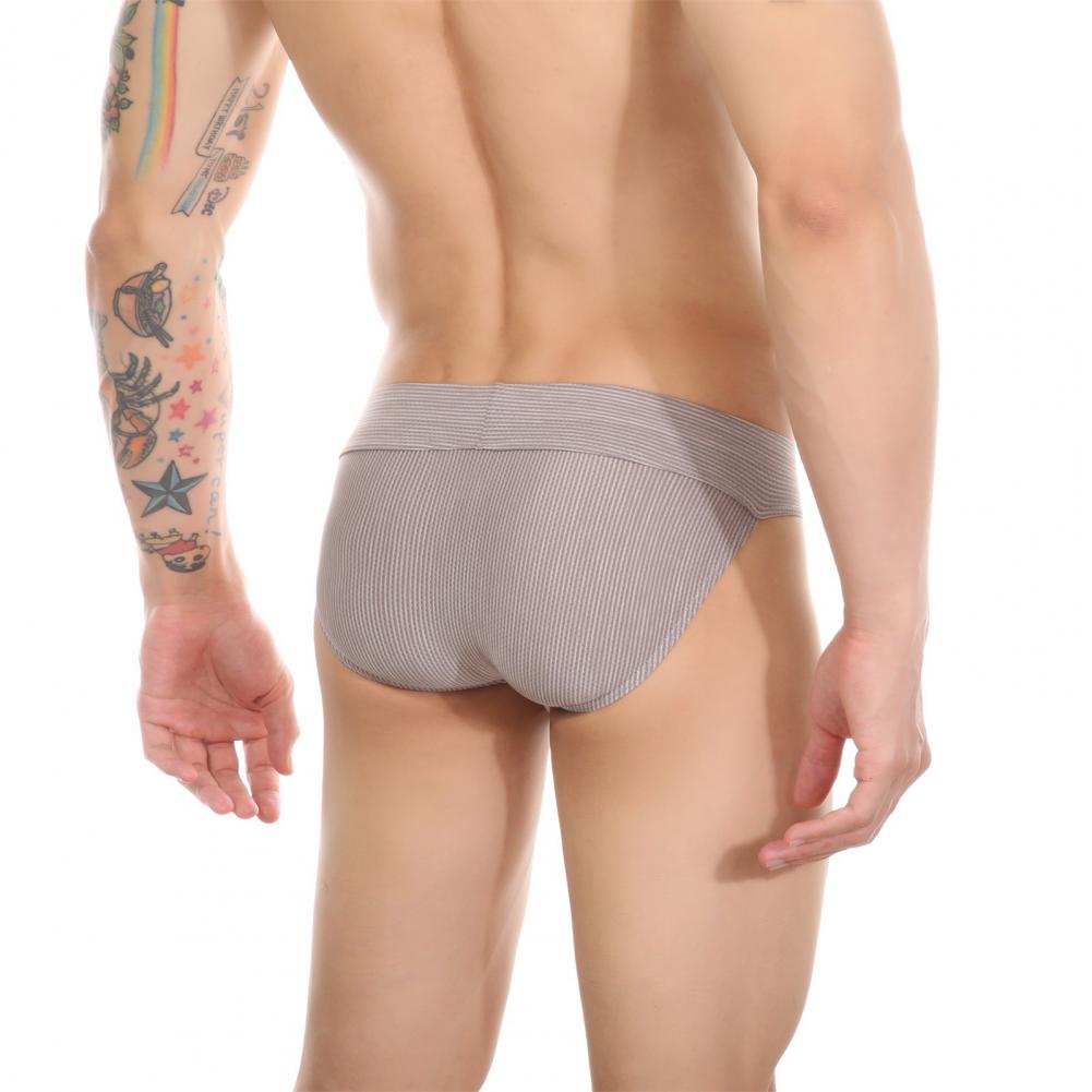 Prodyšné pánské slipy Pánské slipy s nízkým pasem a pruhovaným potiskem se širokým elastickým pasem, slim fit, bezešvé, s U-vypouklým střihem pro každodenní nošení