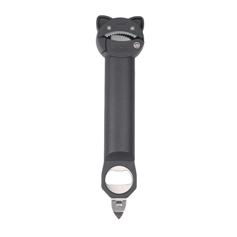 Multifunction Bottle Opener Cat Head Shape Retractable Anti-Slip Cap Twister Easy-Open Reduced Effort Kitchen Can Opener Tool
