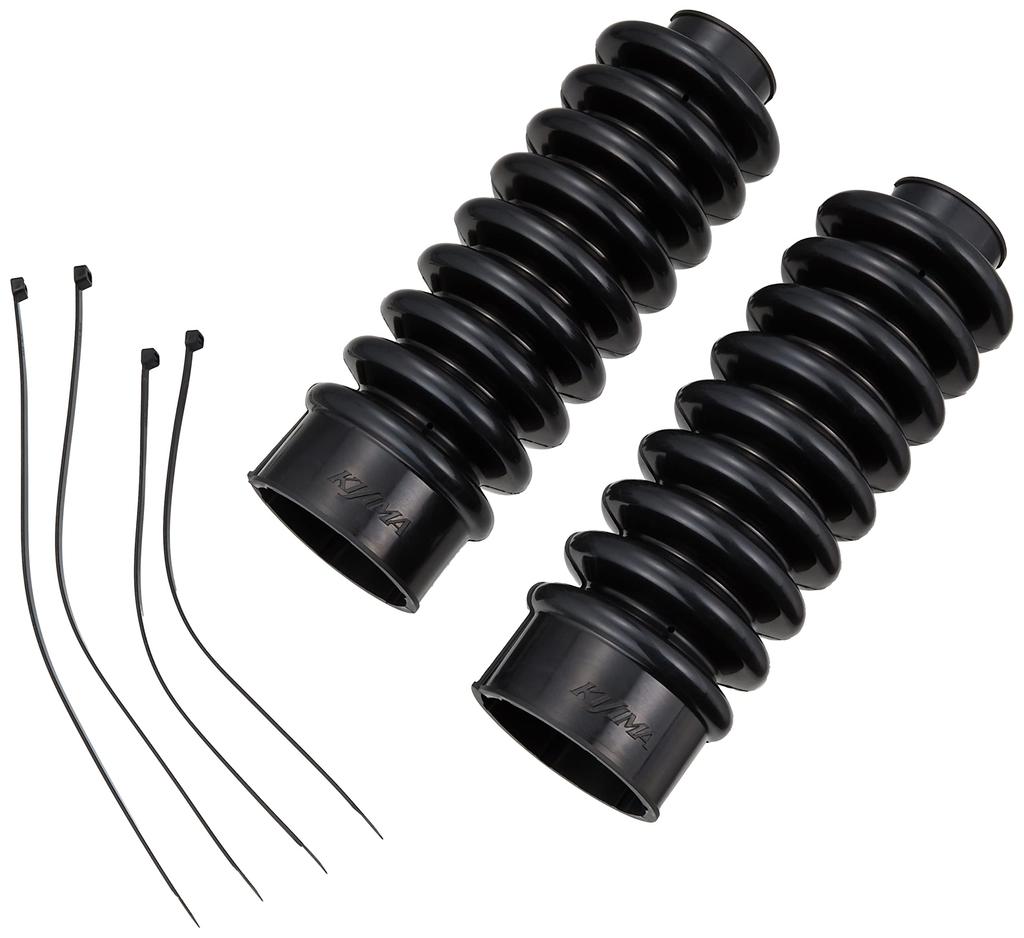 Kijima Easy-On Front Fork Boots, 250mm, 41mm Top/68mm Bottom, for Honda Softail ('84-'14), Black, HD-03221