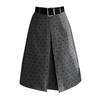 Woolen Women's A-line Pleated Skirt - 2025 Dark Gray Mid-Length Autumn/Winter Collection