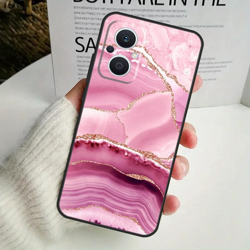 

Teal Blue Gold Agate Marble Case For OPPO Reno 13F 14F 12F 10 11 12 13 14 Pro 8T 7 8 Lite OPPO Find X6 X5 X8 X9 Pro Cover OPPO Reno7 Lite