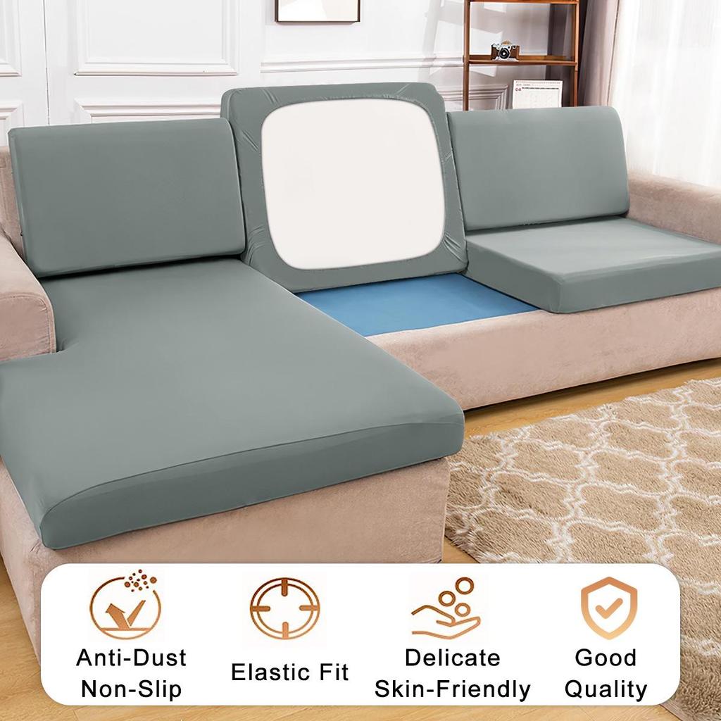 Solid Color Stretch Milk Silk Waterproof Sofa Slipcover