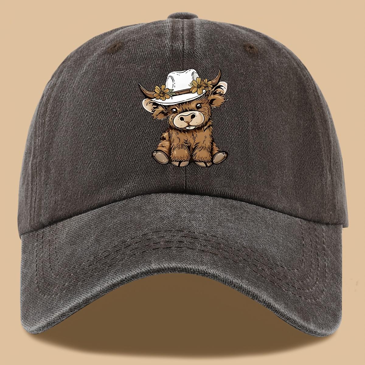 A CartoonStyle Highland Cow Printed Baseball Cap That Is Lightweight Comfortable And Breathable This Stylish And Easy Cap Is 1pc