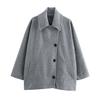 Women's Oblique Button Loose Batwing Sleeve Jacket Coat Lapel Double Pocket Warm Solid Vintage Outerwear Fall Winter Coat