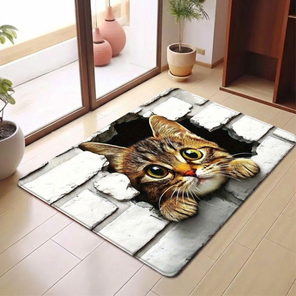 Non-slip Optical Illusion Doormat 3D Flat Bedroom Door Rug Creativity Bathroom Carpet Home Decor