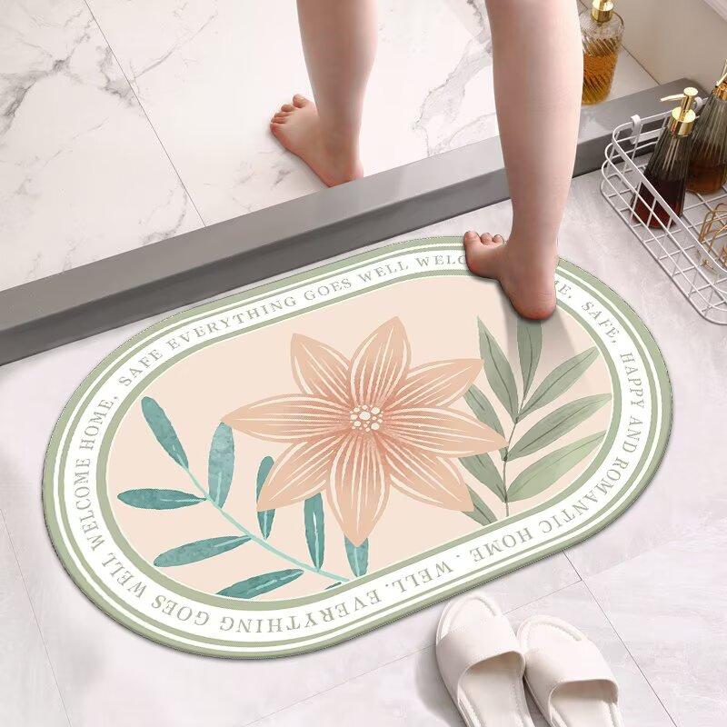 Diatom Mud Bathroom Floor Mat Toilet Toilet Toilet Door Water Absorption Non-slip Foot Mat Door Household Carpet