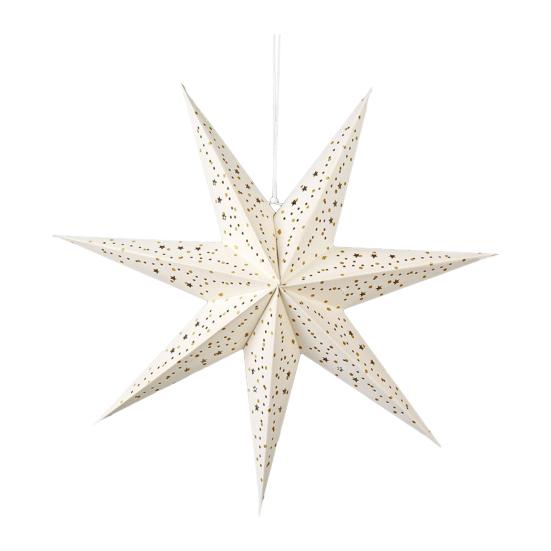 Christmas 3D Paper Star Lantern 7 Point Hollow Paper Star Lampshade Hanging Decoration for Christmas New Year Wedding Party Holiday Birthday