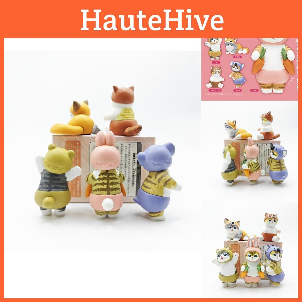 Endearing Pvc Cat Toy In Rabbit Headpiece From Cat Fortune Sandy Blind Box Series