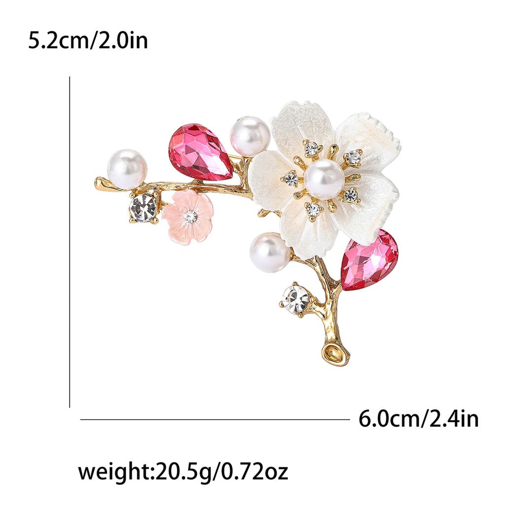 Boutique Alloy Rhinestone Large Plum Blossom Brooch Classical Temperament Women'S Clothing Corsage Jewelry Pin