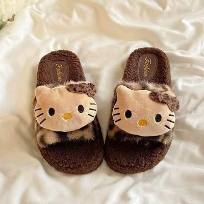 Women's Cute Cartoon Plush Cotton Slippers - Furry Warm Home Slip-Ons for Autumn/Winter 2025