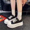 2025 Spring and Autumn New Retro High-end Soft Leather Thick Baseplate Shoes Heightening Versatile White Shoes Fashion Casual Shoes